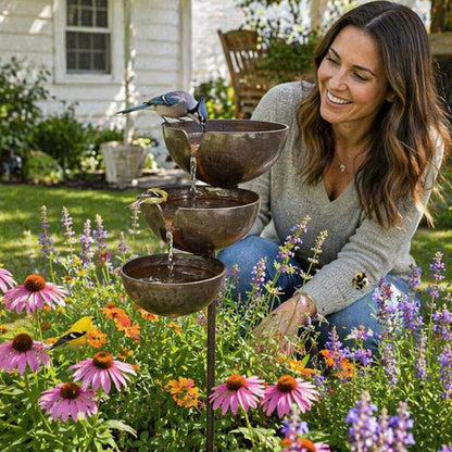 🐦Final Hours Flash !!⚡ Rain Catcher - Plant Support 🌧️Metal Garden Ornament