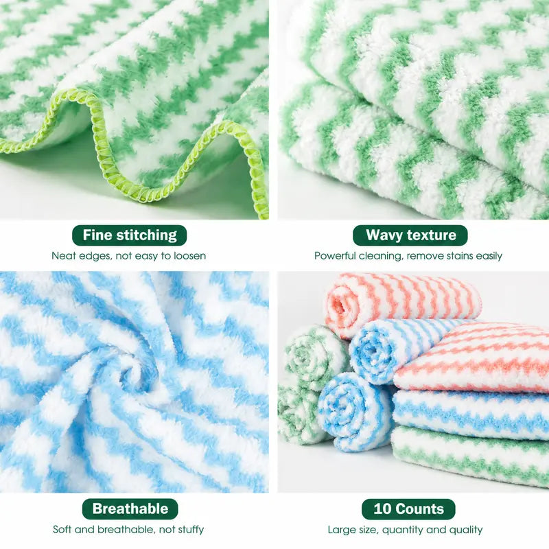 10 Counts Microfiber Cleaning Cloth per pack , Random color mixing