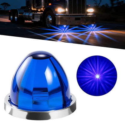 Lens LED Watermelon Lights For Trucks Side Marker Turn Signal Strobe Waterproof Chassis Lighting With Stainless Steel Bezel For Kenworth Peterbilt Freightliner Marine Boat Trailer