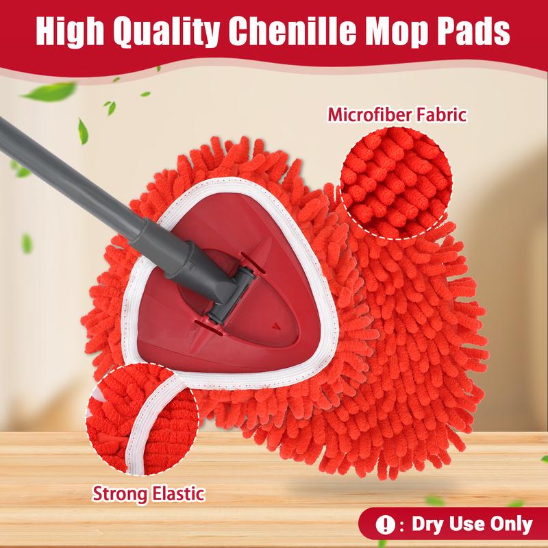 Chenille Duster Replacement Heads for  2026 Unique Design Heads Turn Mop into Long-Handle Duster Dry Cleaning Trap Bucket & Handle Not included