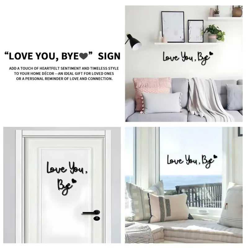 Wooden Wall Art with Love You Bye Letter Pattern, Hanging Decor for Home Prayer Room Farmhouse, Father's Day Gifts Room Accessories House Decor