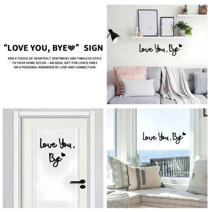 Wooden Wall Art with Love You Bye Letter Pattern, Hanging Decor for Home Prayer Room Farmhouse, Father's Day Gifts Room Accessories House Decor