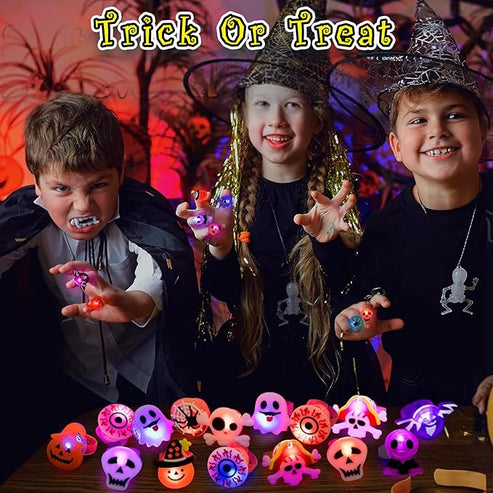 LED Light Halloween Glowing Ring - Set with 50pcs