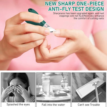 ✂️✨ Eagle Beak Wide Jaw Nail Clippers Set | Anti-Splash 25° Slanted Blade for Thick & Ingrown Toenails | Ultra-Sharp Stainless Steel Manicure & Pedicure Tool