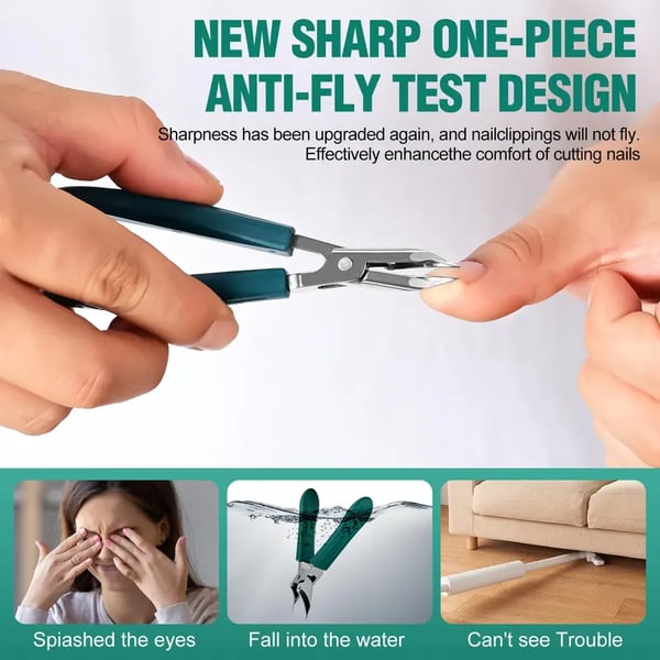 ✂️✨ Eagle Beak Wide Jaw Nail Clippers Set | Anti-Splash 25° Slanted Blade for Thick & Ingrown Toenails | Ultra-Sharp Stainless Steel Manicure & Pedicure Tool