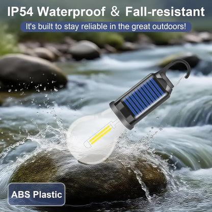 Rechargeable Solar LED Light Bulbs with Waterproof Clip Hook, Solar Outdoor Lights, Portable Camping Gear for Hiking & Emergency Use,father'sdaygifts,campingessentials,campinggear