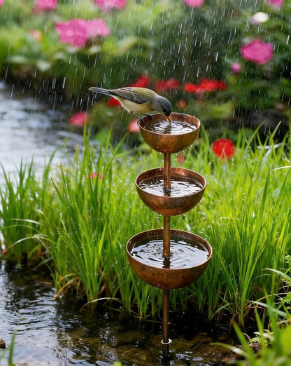 🐦Final Hours Flash !!⚡ Rain Catcher - Plant Support 🌧️Metal Garden Ornament