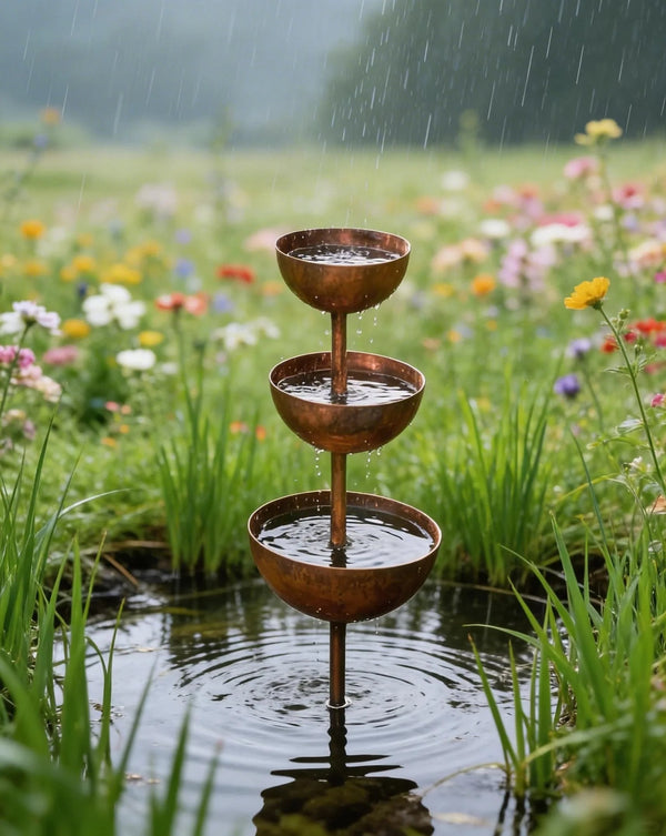 🐦Final Hours Flash !!⚡ Rain Catcher - Plant Support 🌧️Metal Garden Ornament