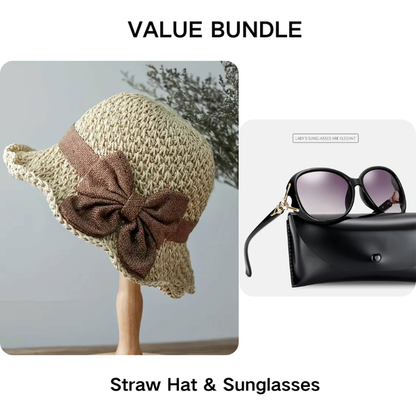 🎀 50% DISCOUNT 👒 | Straw Hat with Retro Bow – Foldable & Breathable for Summer