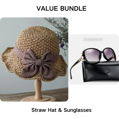 🎀 50% DISCOUNT 👒 | Straw Hat with Retro Bow – Foldable & Breathable for Summer