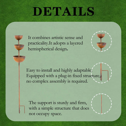 🐦Final Hours Flash !!⚡ Rain Catcher - Plant Support 🌧️Metal Garden Ornament