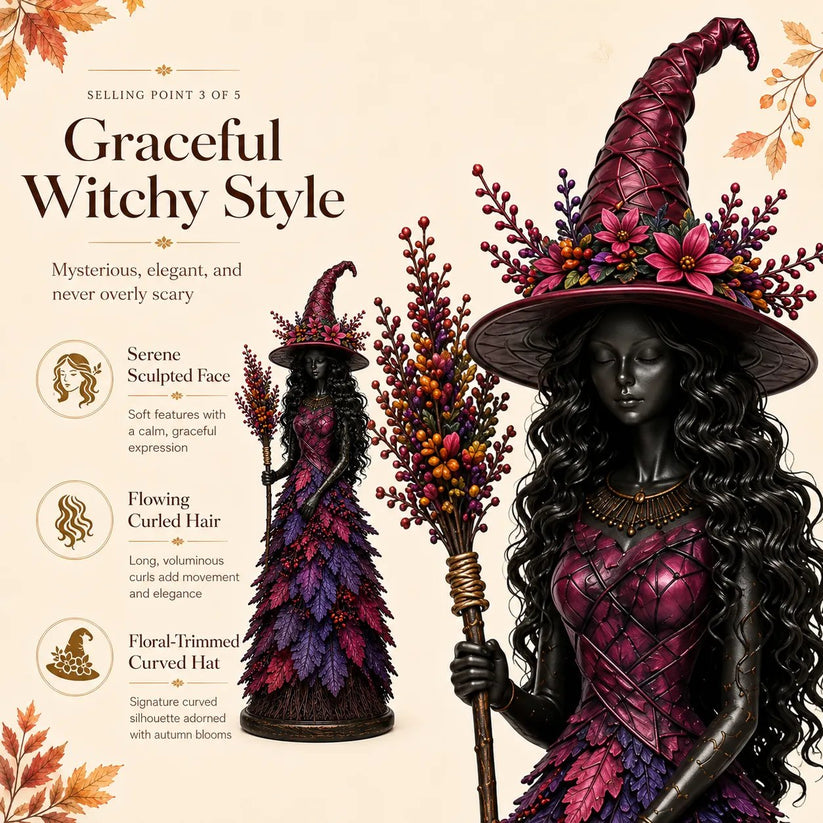 💥LAST DAY 56% OFF - 🧙 Enchanted Autumn Witch Figurine