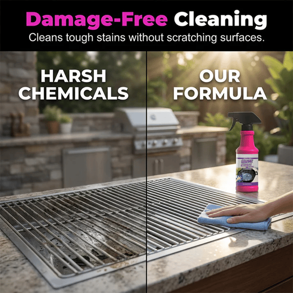Non-Toxic Grill Cleaner - No Scrubbing, Cuts Grease In Seconds💧