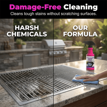 Non-Toxic Grill Cleaner - No Scrubbing, Cuts Grease In Seconds💧