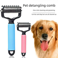 Double Sided Dog Detangling Comb for Shedding and Matted Hair