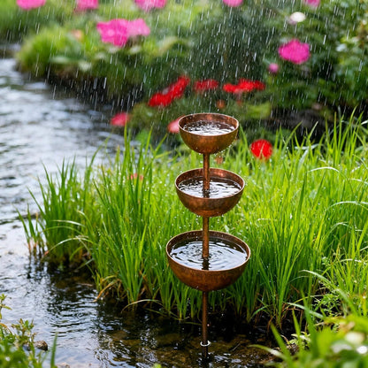 🐦Final Hours Flash !!⚡ Rain Catcher - Plant Support 🌧️Metal Garden Ornament
