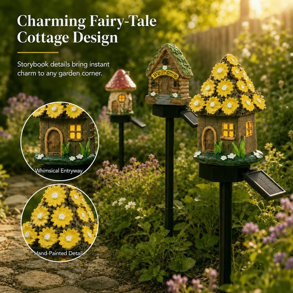 🎁2026 New Arrivals 🌙🏡Solar Fairy-Tale Mushroom Cottage Garden Light