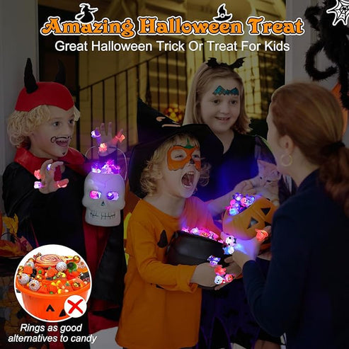 LED Light Halloween Glowing Ring - Set with 50pcs
