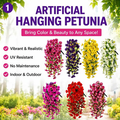 2pcs Hanging Artificial Morning Glory Vine - UV-Resistant Plastic Fake Flowers with Flower Design, Backyard & Outdoor Decor, Home Office Home Supplies summerwins,summerwins