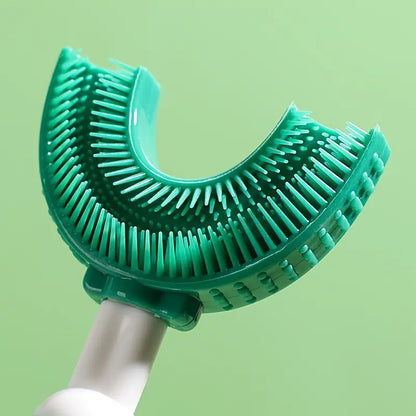 Toothbrush for Ages 2–12, Soft Food-Grade Silicone, 360° Cleaning Design, Portable Toddler Toothbrush