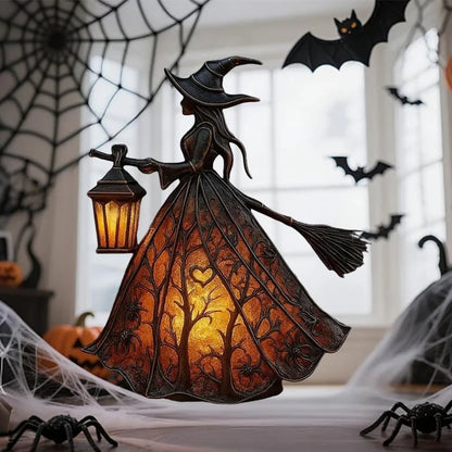 🧹 Halloween Witch Lamp — Gothic Glow for Spooky Souls 👻