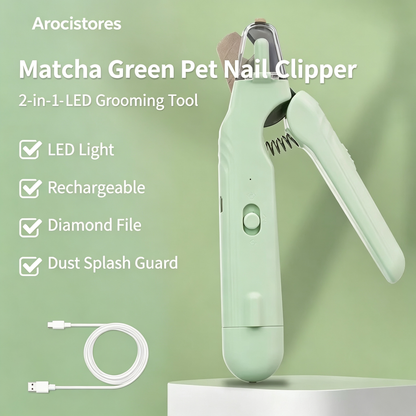 The 2-in-1 design prevents injury to your pet when trimming nails.
