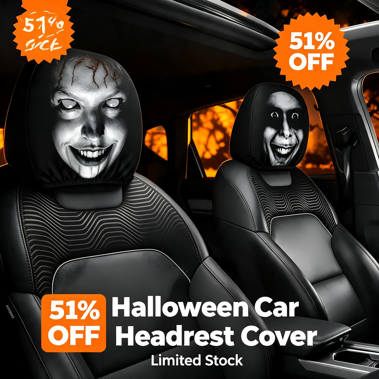 ✨The Grinning Headrest Cover