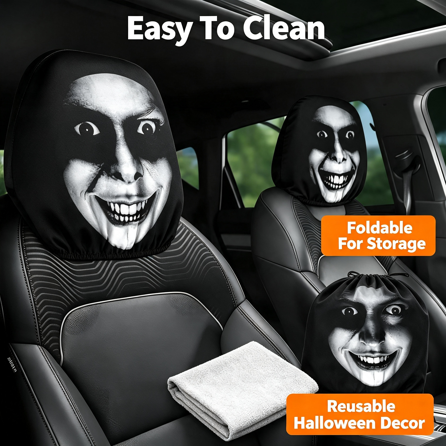 ✨The Grinning Headrest Cover