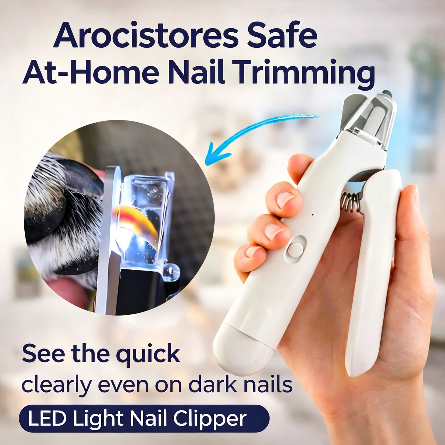 The 2-in-1 design prevents injury to your pet when trimming nails.