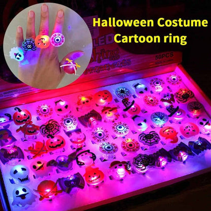 LED Light Halloween Glowing Ring - Set with 50pcs