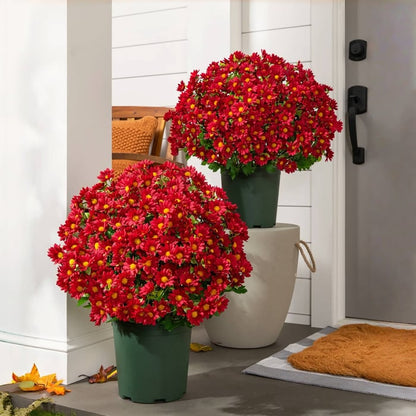 Artificial Outdoor Sunset Mums Flowers - UV resistant, Waterproof, Windproof