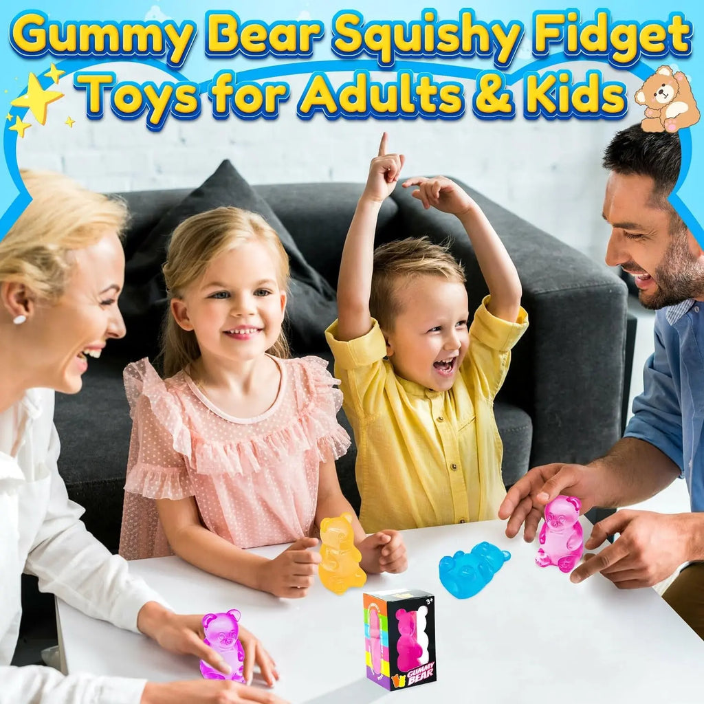 1/4 Counts Gummy Bear - Sensory Fidget Toywith Jelly-Like Filling, Squeeze Toys, StressToys, Stress Relief Toys, Fidget Toy, BirthdayGifts, Gift Bag Stuffing