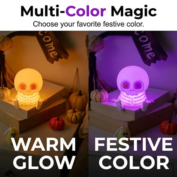 Halloween Skull Silicone Night Light with Touch Control