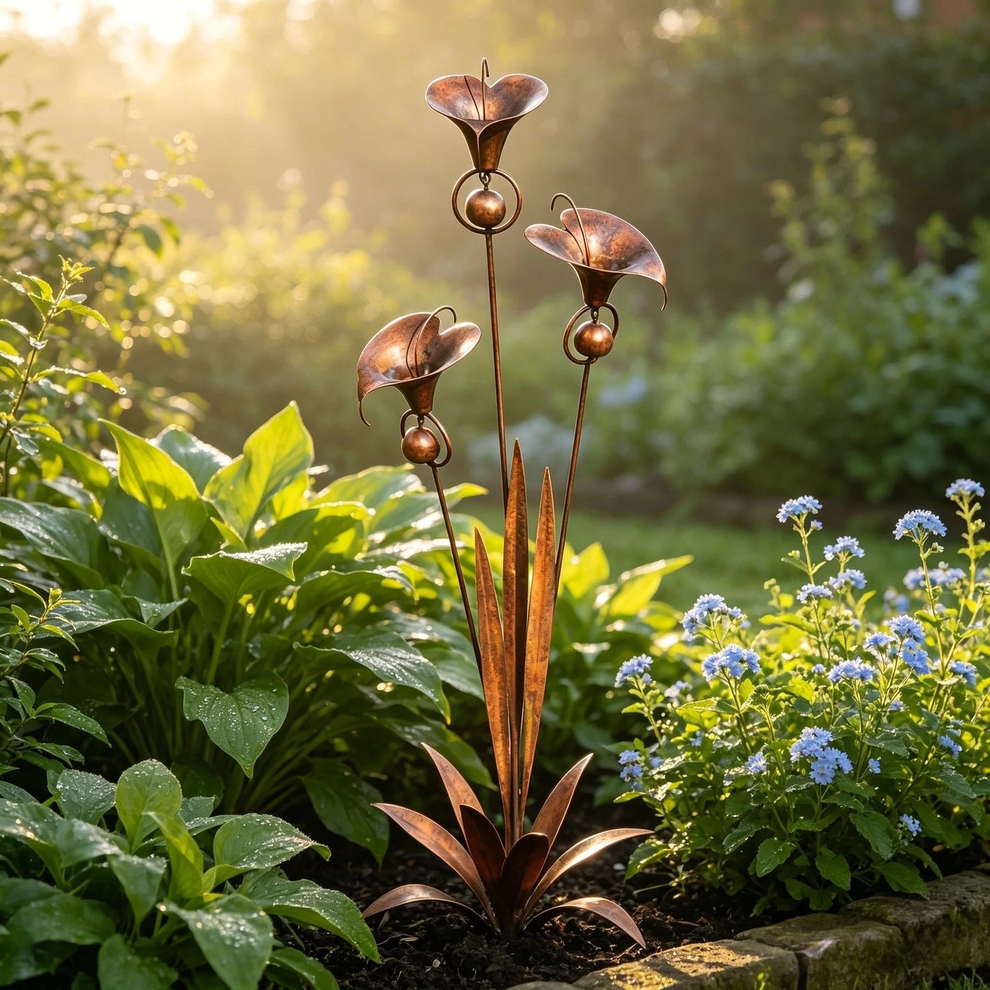 🏡Flamed Three Calla Lilies Garden Stake with Bells