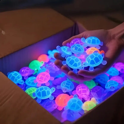 20 Piece Glow-In-The-Dark 3D Turtle Figurines, Colorful Semi-Transparent Resin Decorations, DIY Crafts, Beach Party Gifts, Ocean Theme Events