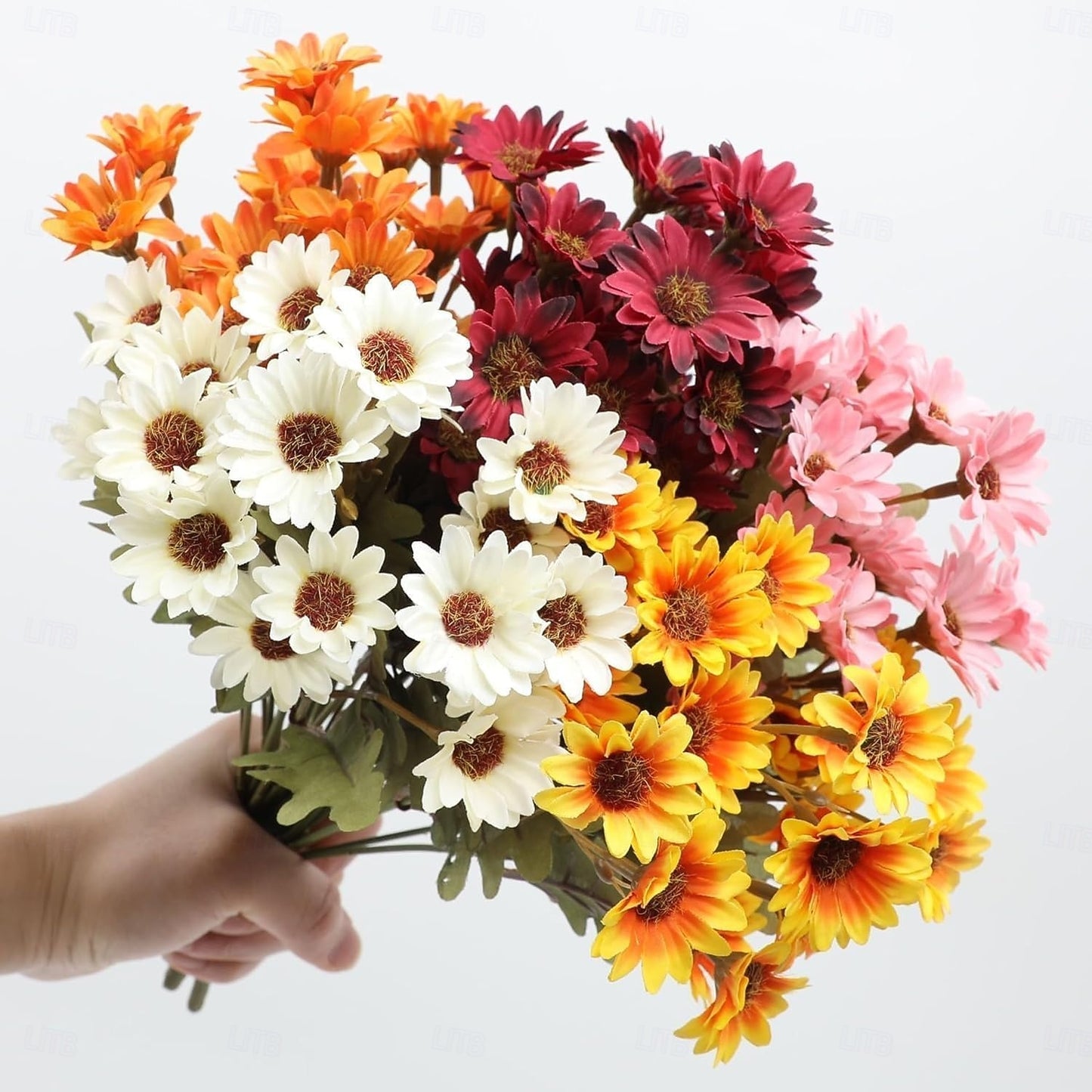 Artificial Outdoor Sunset Mums Flowers - UV resistant
