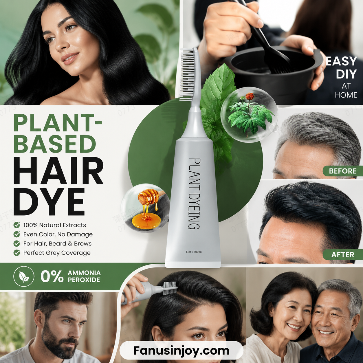 Plant-Based Comb Hair Dye