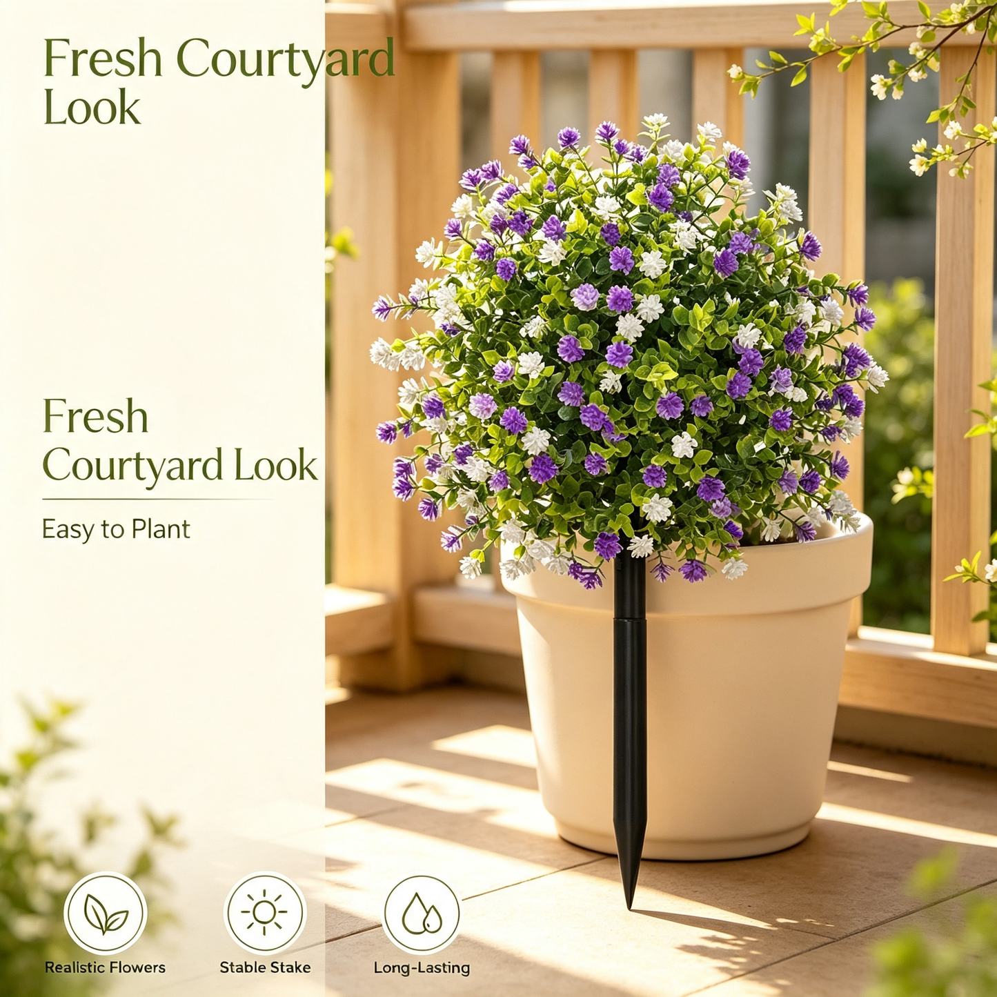 🔥Artificial Potted Trees With Ground Stakes🌼
