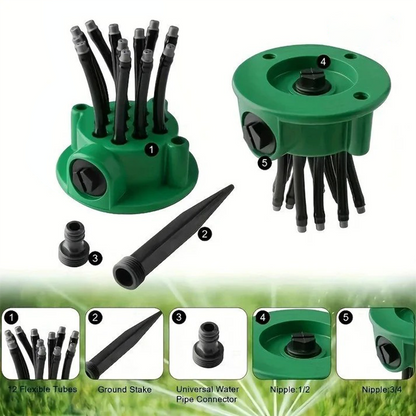 Lawn Sprinkler Roof Cooling Sprinkler 360 Degree Garden Automatic Multi-head Sprinkler