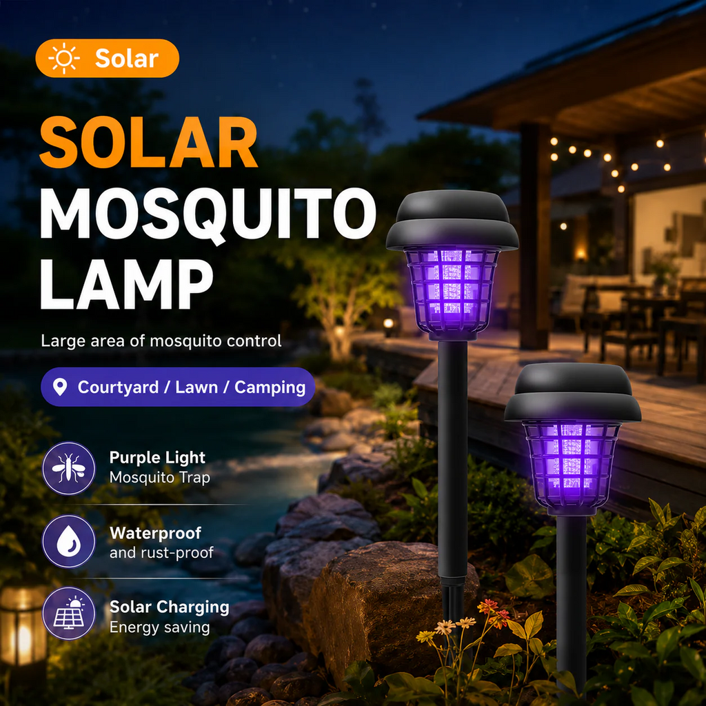 Solar-Powered Mosquito Killer Lamp-Outdoor Solar LED Mosquito Killer Garden Lamp