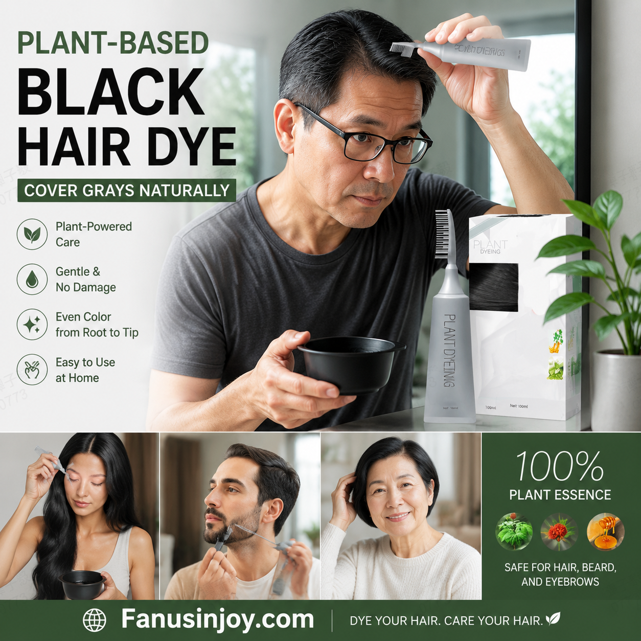 Plant-Based Comb Hair Dye
