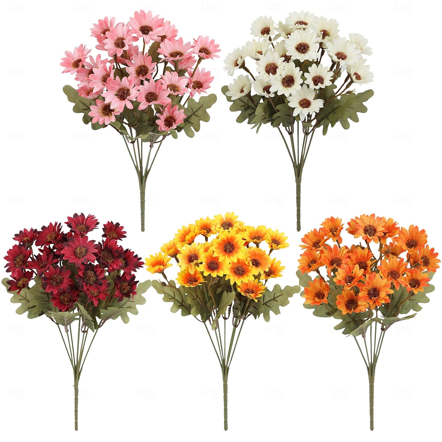 Artificial Outdoor Sunset Mums Flowers - UV resistant