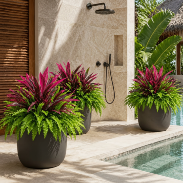 🔥Last Day 70% OFF🔥 UV-Resistant Artificial Fern & Red Dracaena Decorative Plants – Full, Lush & Fade-Resistant!