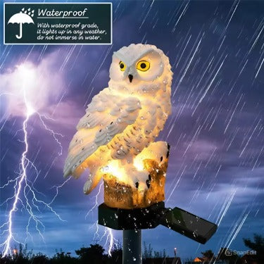 Solar-Powered Owl Lawn And Garden Decorative Stake Light