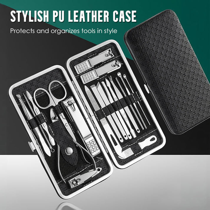 💥Christmas Sale 50% OFF💥Stainless Steel Manicure Sets with PU Leather Case