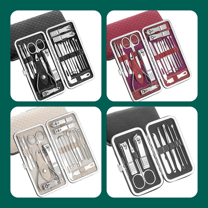 💥Christmas Sale 50% OFF💥Stainless Steel Manicure Sets with PU Leather Case