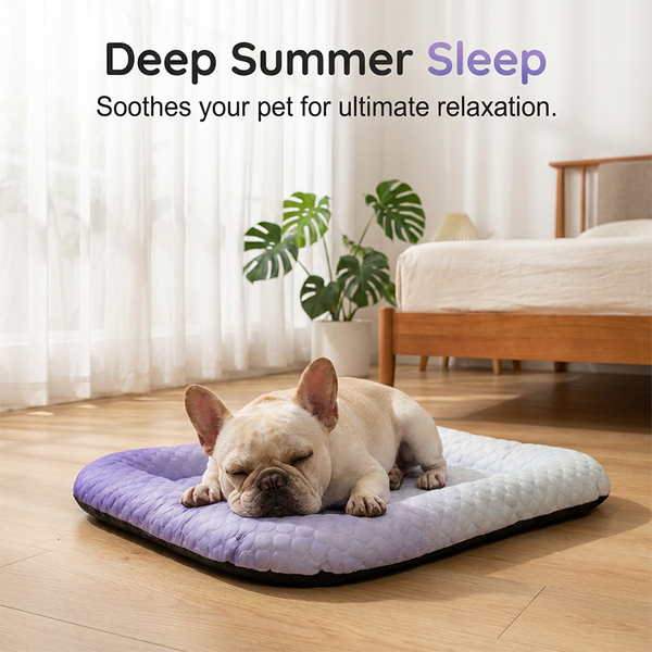 Pet Cooling Mat For Dogs & Cats  Naturally Cool Ice-Silk Pad Breathable, Washable & Soft  For Floors, Sofas & Car Travel Multiple Sizes Gradient Colours