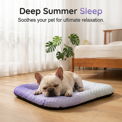 Pet Cooling Mat For Dogs & Cats  Naturally Cool Ice-Silk Pad Breathable, Washable & Soft  For Floors, Sofas & Car Travel Multiple Sizes Gradient Colours