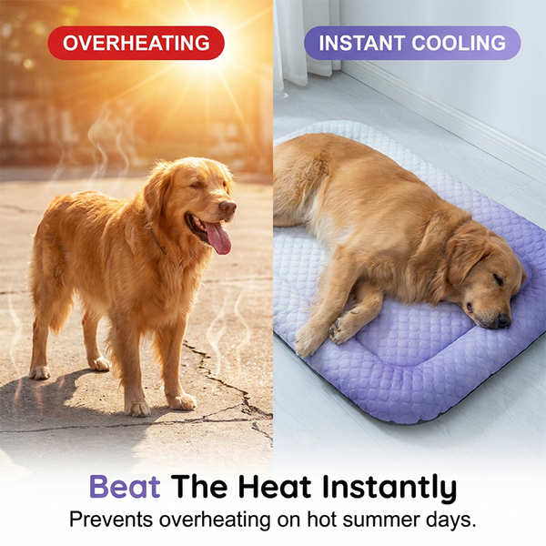 Pet Cooling Mat For Dogs & Cats  Naturally Cool Ice-Silk Pad Breathable, Washable & Soft  For Floors, Sofas & Car Travel Multiple Sizes Gradient Colours