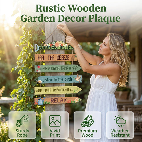 ⏳Limited-time 48% off⏰Rustic Wooden Garden Hanging Sign Wall Decor Plaque